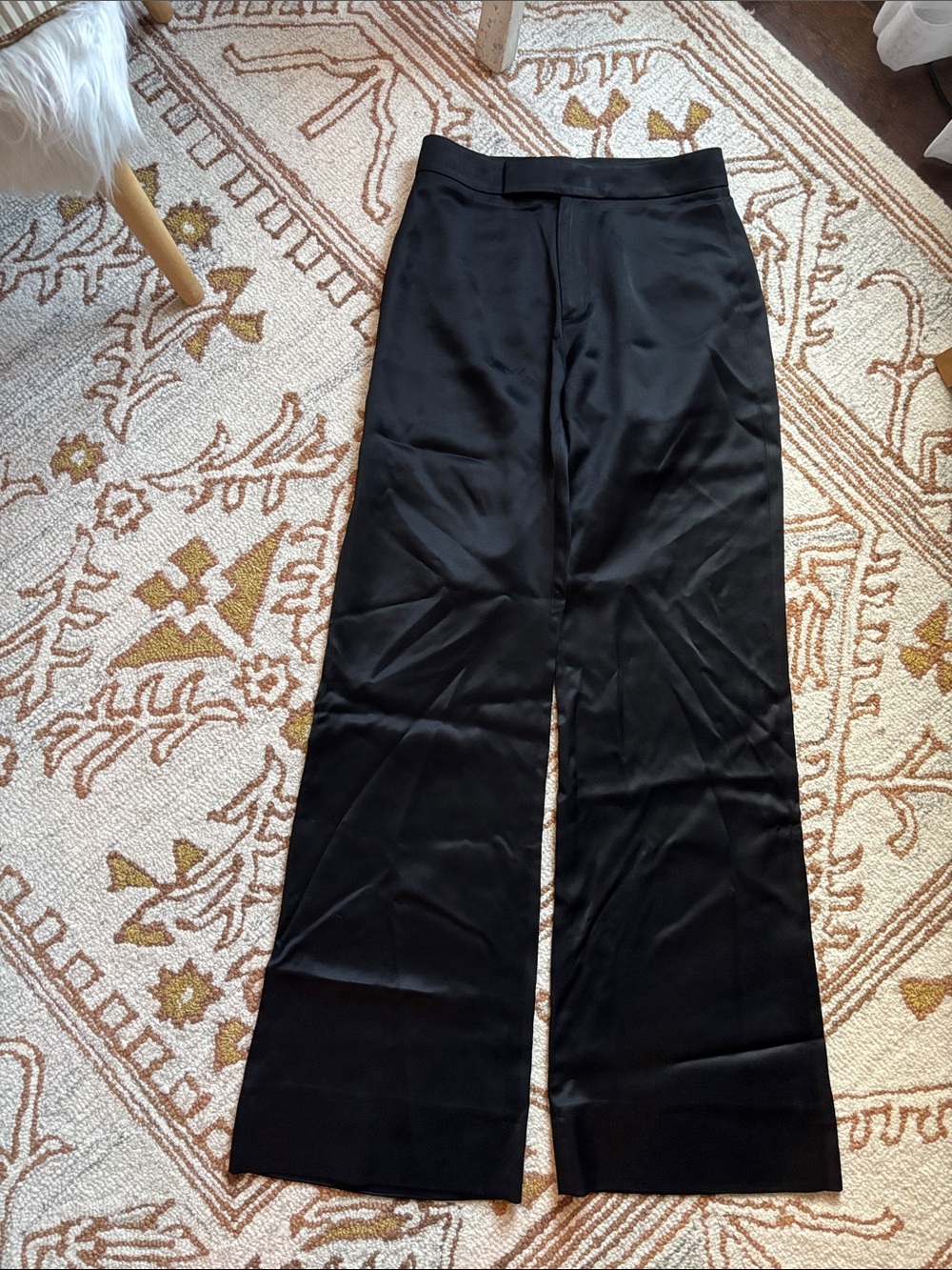 🖤 BANANA REPUBLIC Black Satin Wide Leg Trousers